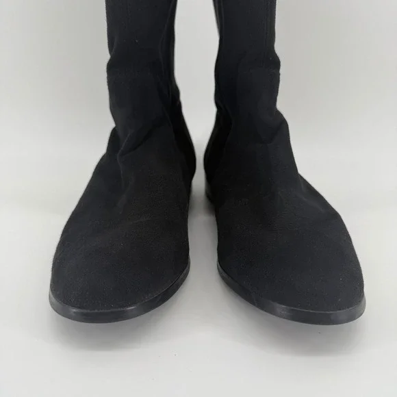 Calvin Klein Rae Over The Knee Boots Black Suede Women's 8.5M Flat Zip 21" Tall - Picture 3 of 8